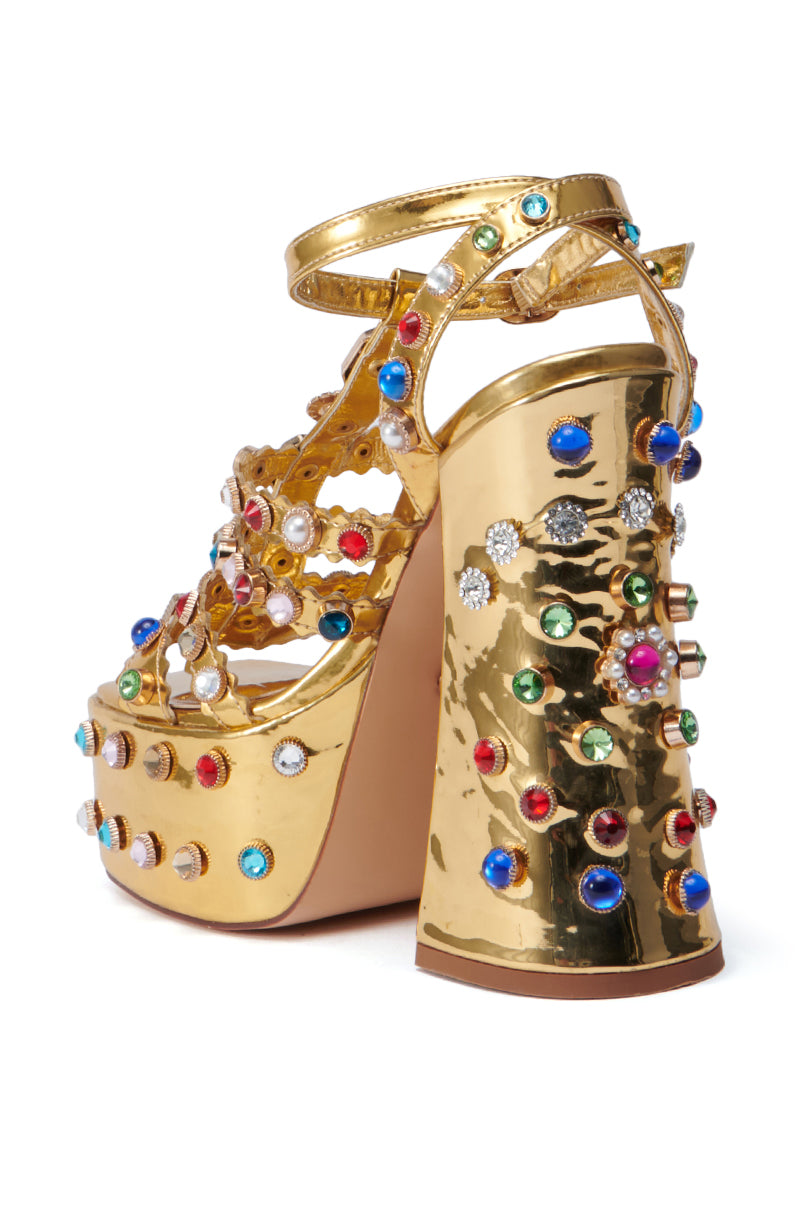 AZALEA WANG VIANNI GOLD CHUNKY SANDAL