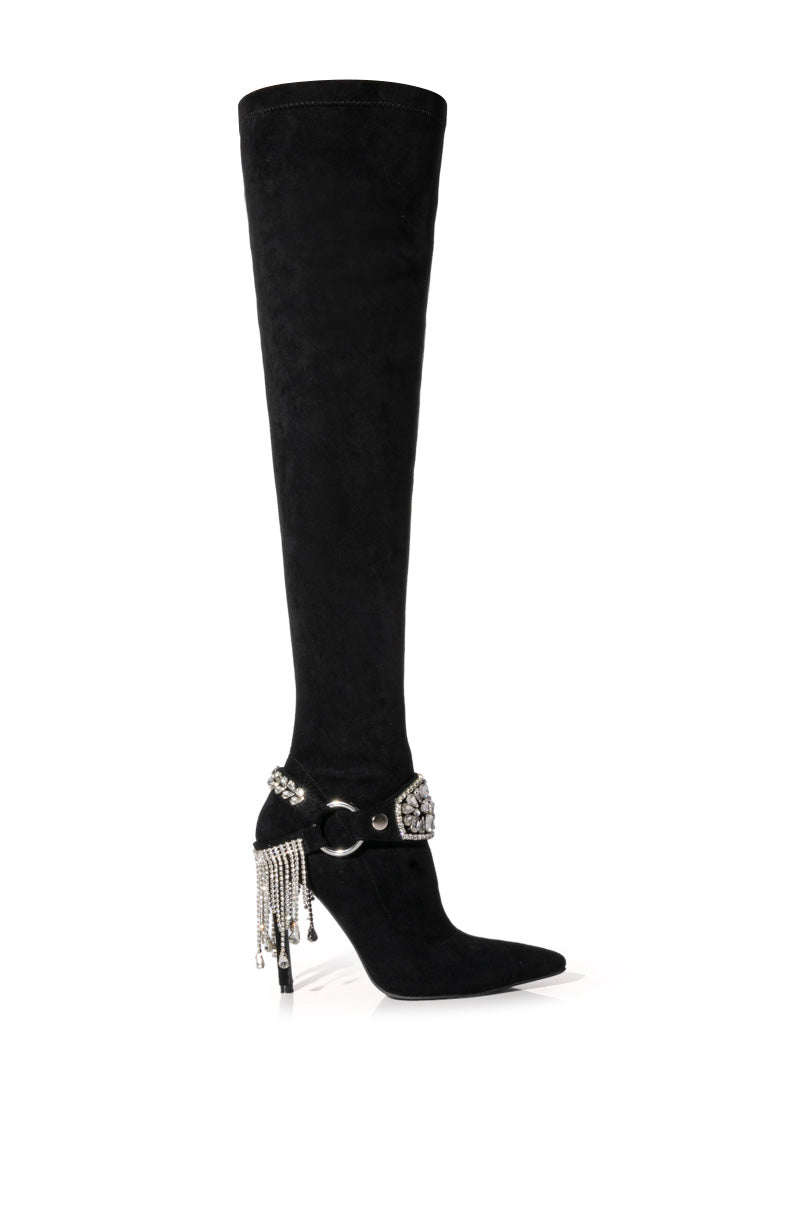 AZALEA WANG CAESAR STILETTO BOOT IN BLACK