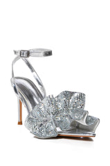 AZALEA WANG FALLON SILVER SCRUNCHIE SANDAL