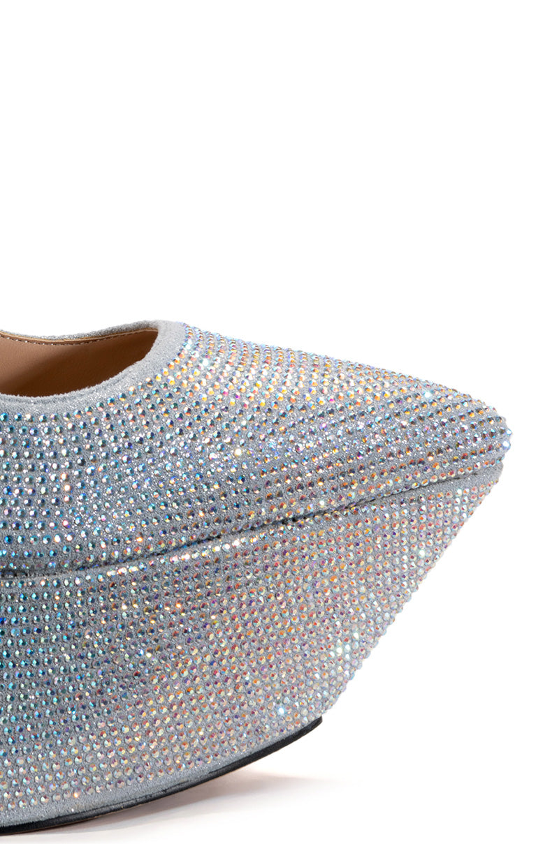 AZALEA WANG FELIZ EMBELLISHED PUMP IN SILVER