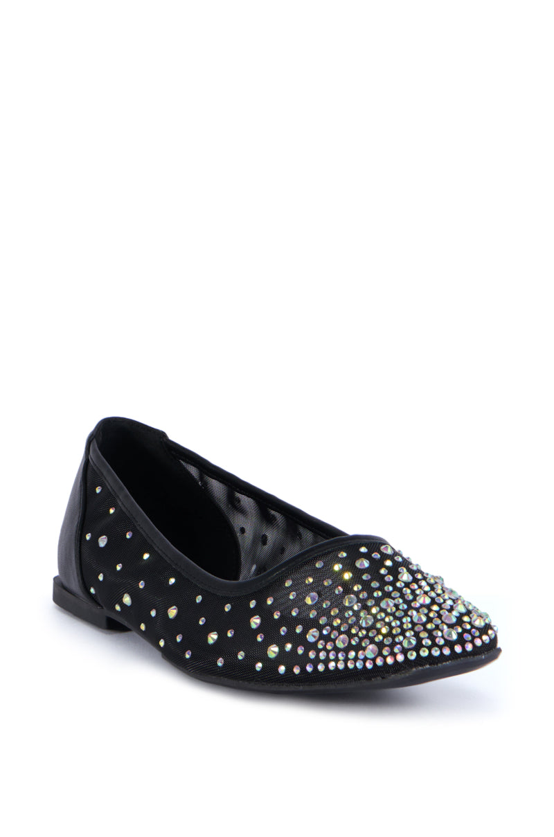 AZALEA WANG HENLEE BLACK RHINESTONE FLAT