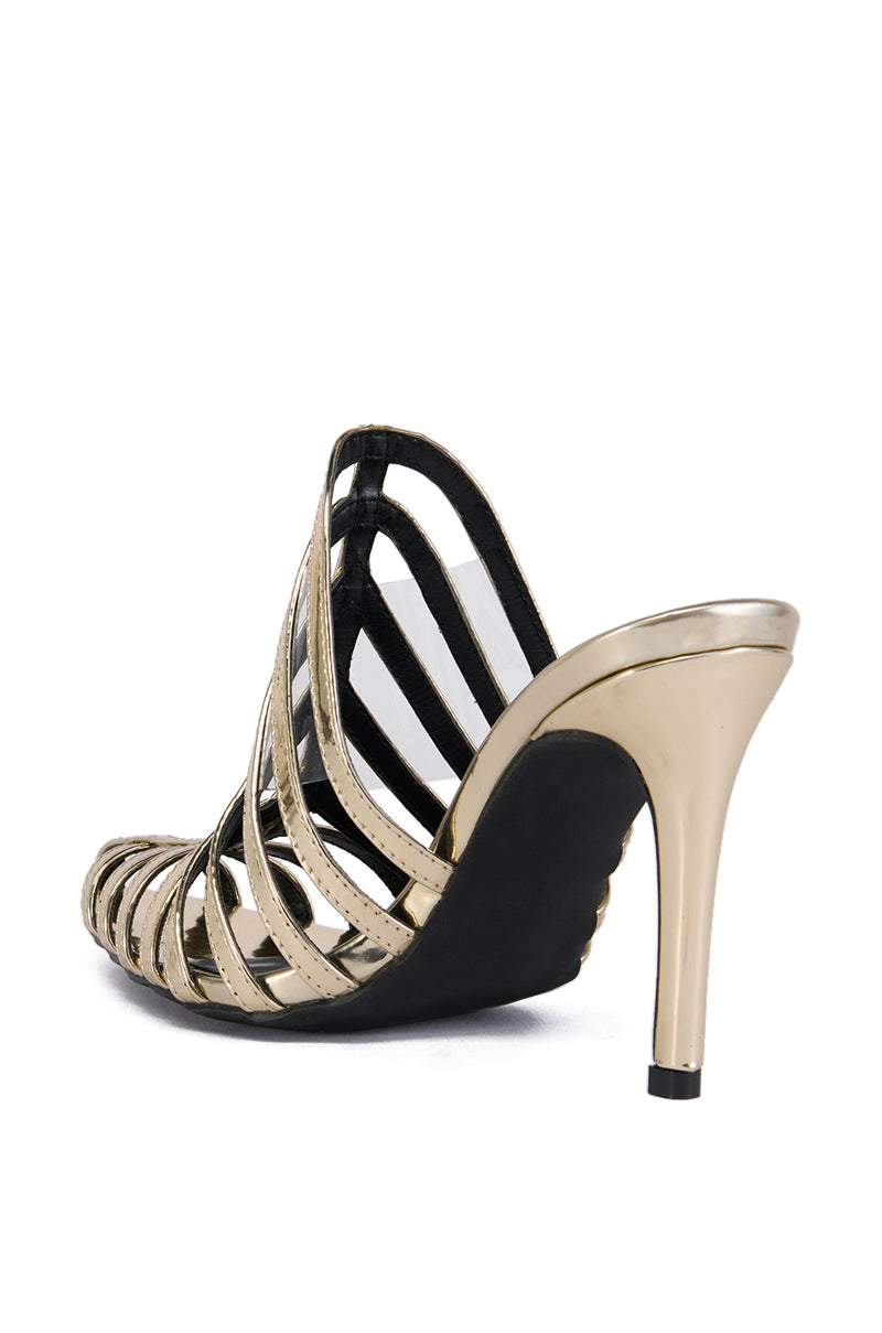 AZALEA WANG KOSTA GOLD CAGED PUMP