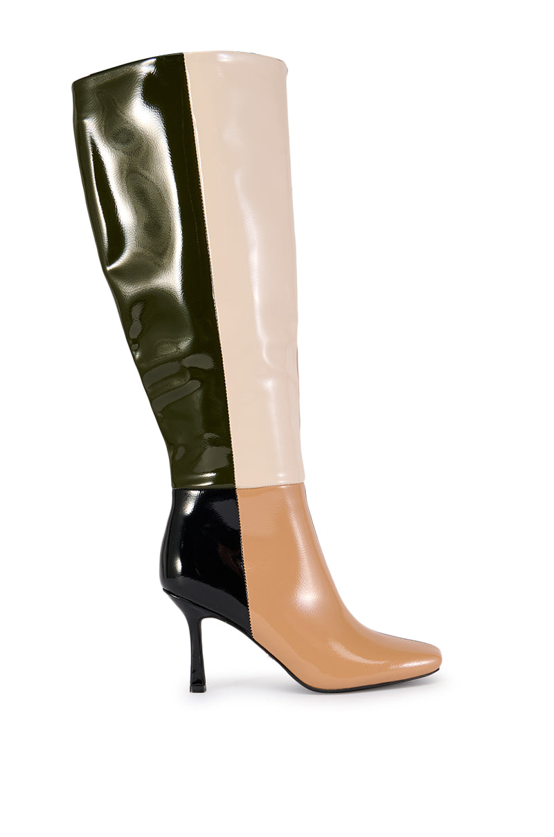 AZALEA WANG ODETTA MULTI COLORBLOCKED BOOT