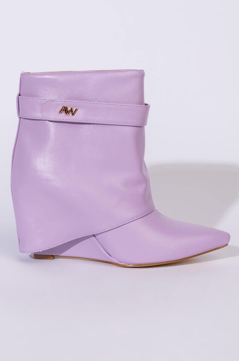 AZALEA WANG OFF THE GRID WEDGE BOOTIE IN PURPLE