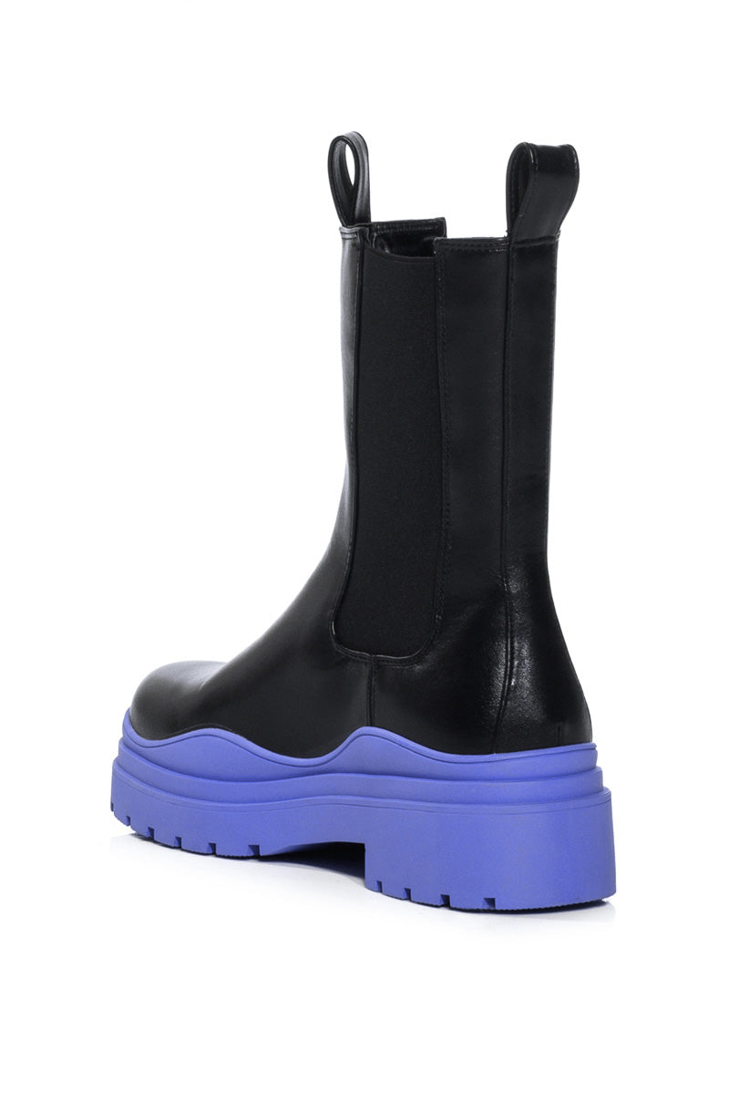 AZALEA WANG ONLY IN MY DREAMS FLATFORM BOOTIE IN PERIWINKLE