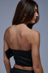 BLAIR FAUX LEATHER BELT DETAIL CORSET