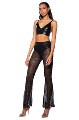 CATCHING EYES SEQUIN EMBELLISHED FLARE PANT