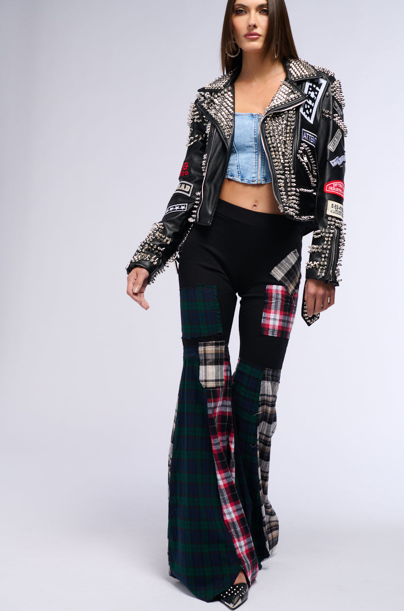 CHECK ME FLARE PLAID LEGGING