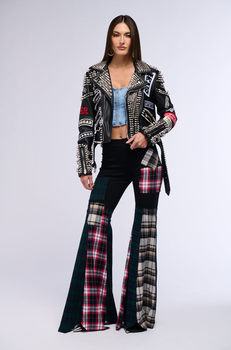 CHECK ME FLARE PLAID LEGGING