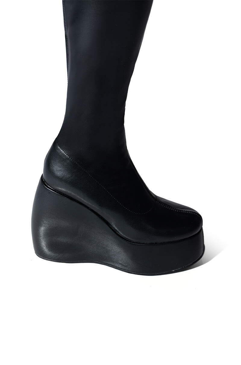 DARCY BLACK WEDGE BOOT