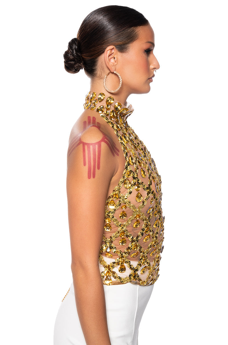 FOR THE LONG RUN EMBELLISHED TOP