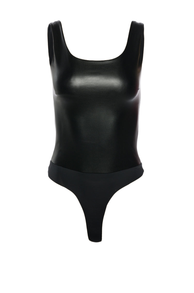 GLAM FAUX LEATHER BODYSUIT