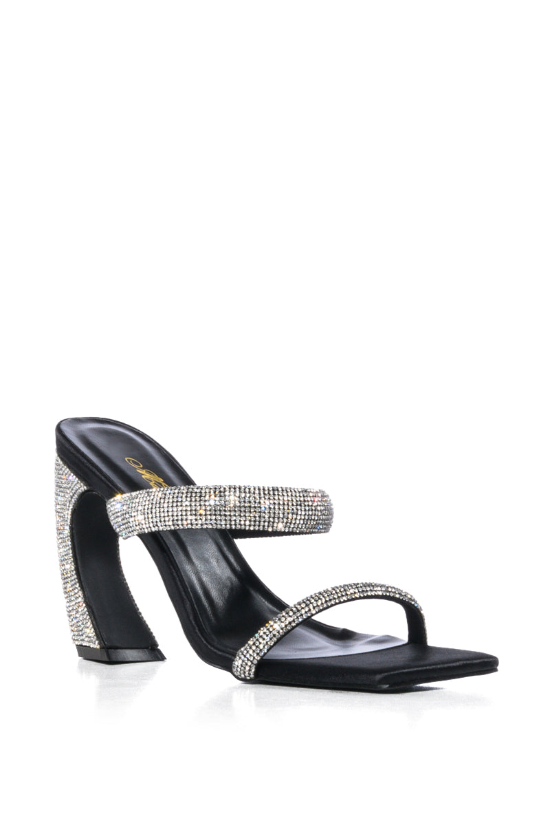 IN MY MIND RHINESTONE SANDAL IN BLACK