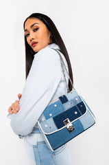 IZZY & ALY DENIM PATCH PURSE