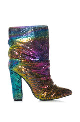 KING SEQUIN CHUNKY BOOT IN MULTI
