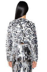SEQUIN COVER UP JACKET