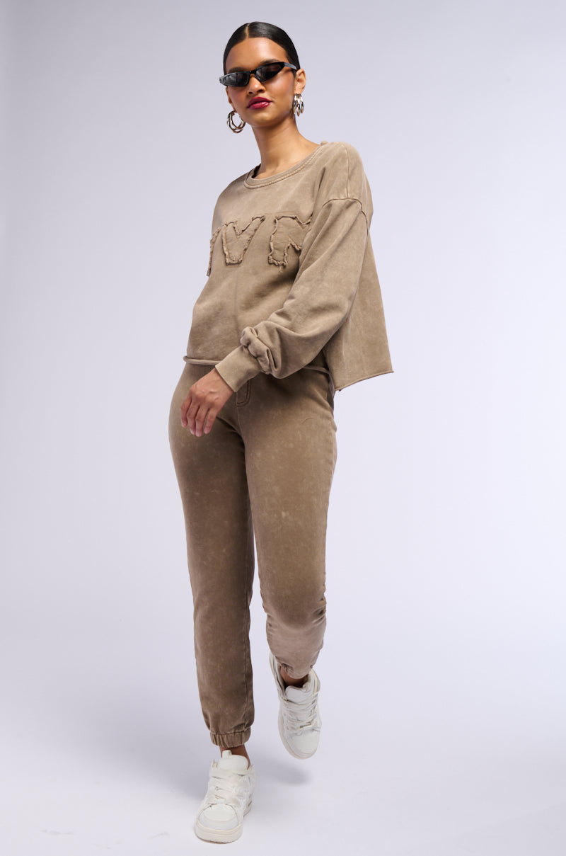 NEVER MIND BABE MINERAL WASH JOGGER PANT