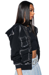 OUT OF THIS WORLD LONG SLEEVE ZIP UP HOODIE