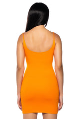 REYLA MINI BODYCON DRESS IN ORANGE