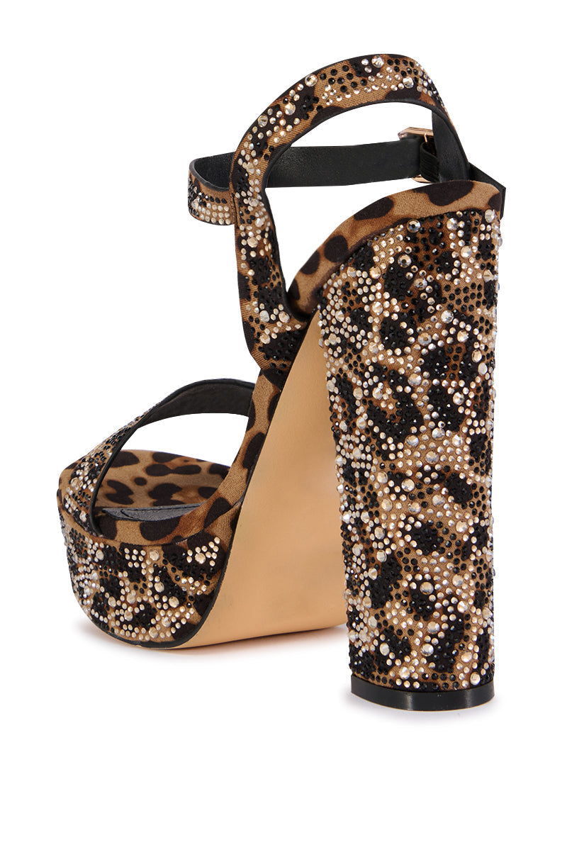 ROSS LEOPARD EMBELLISHED PLATFORM SANDAL