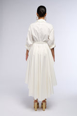 SHOW A LITTLE LEG POPLIN HIGH LOW DRESS