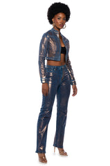 SHOW TIME METALLIC JEANS JACKET