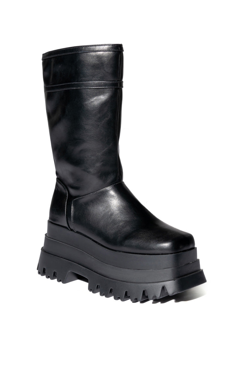 SKYHIGH FLATFORM BOOTIE IN BLACK