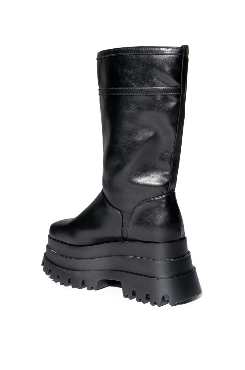 SKYHIGH FLATFORM BOOTIE IN BLACK