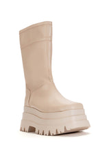 SKYHIGH FLATFORM BOOTIE IN NUDE