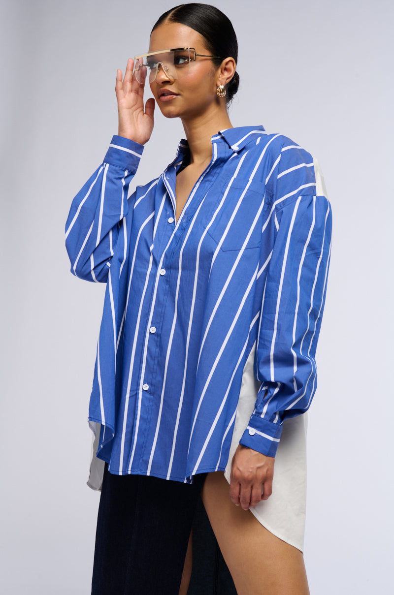 STOP & STARE REVERSIBLE BUTTON DOWN POPLIN SHIRT