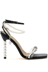 SWEETDREAM STILETTO EMBELLISHED SANDAL IN BLACK